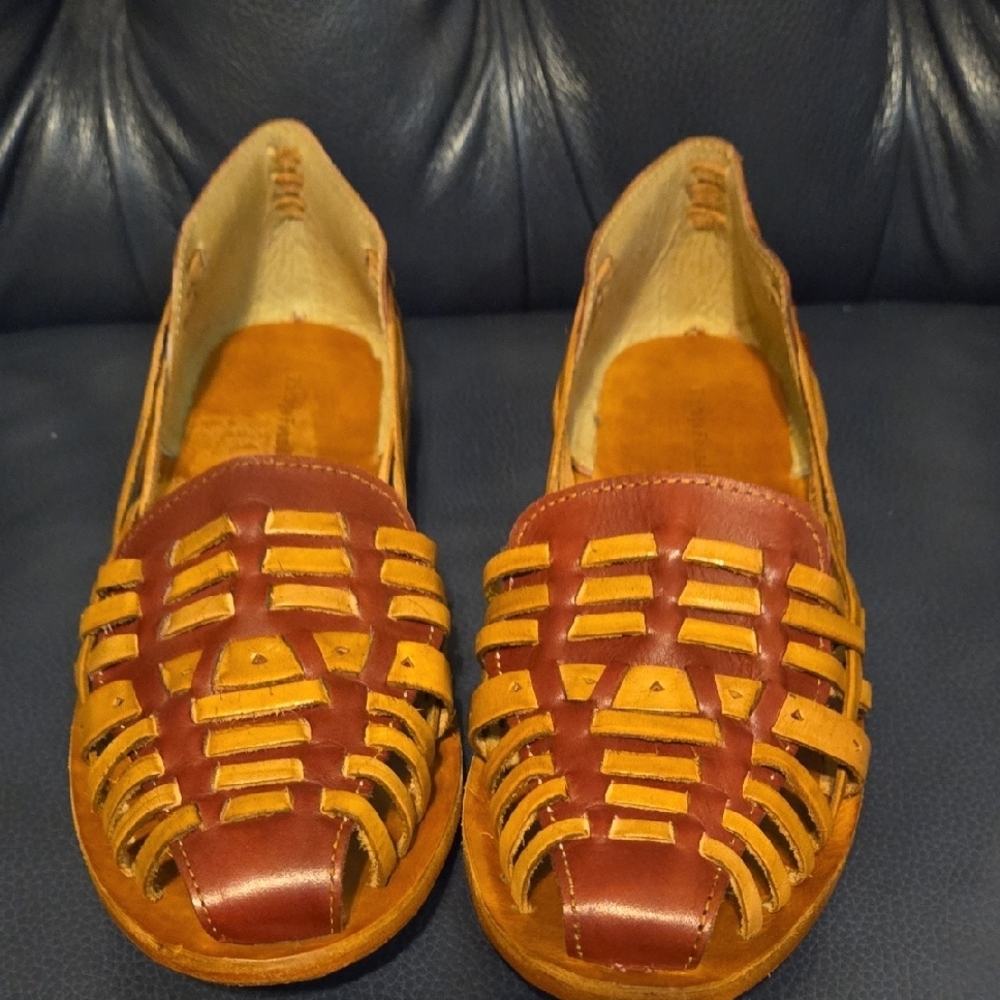 Women's Brown and Tan Leather Loafers